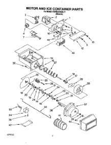 04 - Motor And Ice Container parts for Kitchenaid Refrigerator KSRB22QABL11 from AppliancePartsPros.com