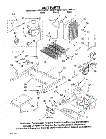 11 - Unit parts for Kitchenaid Refrigerator KSRG27FKBT01 from AppliancePartsPros.com