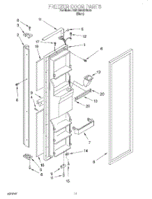 07 - Freezer Door parts for Kitchenaid Refrigerator KSRB22QDBL00 from AppliancePartsPros.com