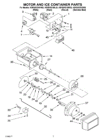 05 - Motor And Ice Container parts for Kitchenaid Refrigerator KSRS25CKWH02 from AppliancePartsPros.com