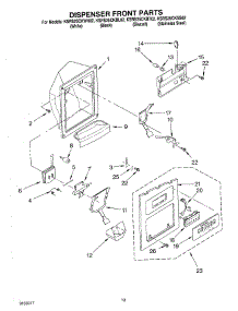 08 - Dispenser Front parts for Kitchenaid Refrigerator KSRS25CKWH02 from AppliancePartsPros.com