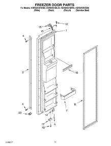 07 - Freezer Door parts for Kitchenaid Refrigerator KSRS25CKBT02 from AppliancePartsPros.com