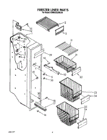 05 - Freezer Liner parts for Kitchenaid Refrigerator KSRB25QABL00 from AppliancePartsPros.com