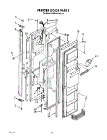 08 - Freezer Door parts for Kitchenaid Refrigerator KSRB25QABL00 from AppliancePartsPros.com