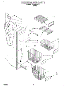 04 - Freezer Liner parts for Kitchenaid Refrigerator KSRB25QABL11 from AppliancePartsPros.com