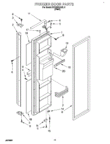 07 - Freezer Door parts for Kitchenaid Refrigerator KSRB25QABL11 from AppliancePartsPros.com
