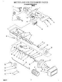 05 - Motor And Ice Container parts for Kitchenaid Refrigerator KSRB22QDBL01 from AppliancePartsPros.com