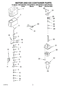 06 - Motor And Ice Container Parts parts for Kitchenaid Refrigerator KSRA22FKWH00 from AppliancePartsPros.com