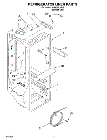 02 - Refrigerator Liner parts for Kitchenaid Refrigerator KSRK25ILSS01 from AppliancePartsPros.com