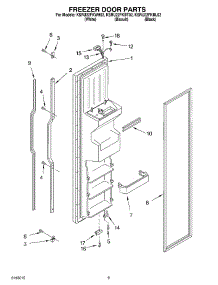 06 - Freezer Door parts for Kitchenaid Refrigerator KSRU22FKWH02 from AppliancePartsPros.com
