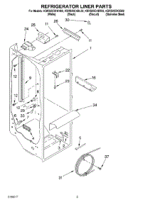 02 - Refrigerator Liner parts for Kitchenaid Refrigerator KSRS25CKSS02 from AppliancePartsPros.com