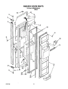 07 - Freezer Door parts for Kitchenaid Refrigerator KSRB22QABL00 from AppliancePartsPros.com