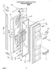 06 - Freezer Door parts for Kitchenaid Refrigerator KSRB22QABL12 from AppliancePartsPros.com