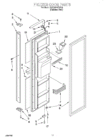 07 - Freezer Door parts for Kitchenaid Refrigerator KSRB25QFSS00 from AppliancePartsPros.com
