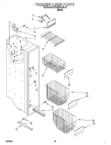12 - Freezer Liner, Lit / Optional parts for Kitchenaid Refrigerator KSRB22QABL12 from AppliancePartsPros.com
