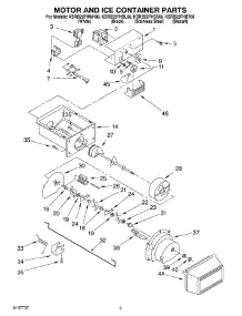 04 - Motor And Ice Container parts for Kitchenaid Refrigerator KSRB22FHBT06 from AppliancePartsPros.com