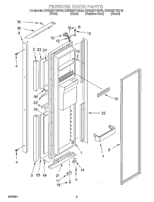 06 - Freezer Door parts for Kitchenaid Refrigerator KSRB22FHBL03 from AppliancePartsPros.com