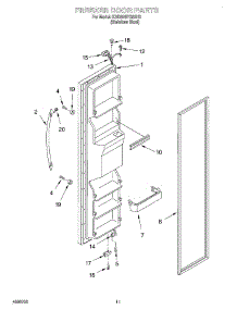 07 - Freezer Door parts for Kitchenaid Refrigerator KSRS25FGSS13 from AppliancePartsPros.com