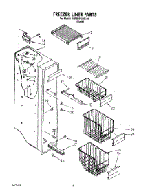 04 - Freezer Liner parts for Kitchenaid Refrigerator KSRB27QABL06 from AppliancePartsPros.com