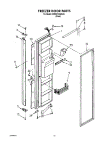 07 - Freezer Door parts for Kitchenaid Refrigerator KSRB27QABL06 from AppliancePartsPros.com