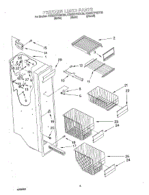 04 - Freezer Liner parts for Kitchenaid Refrigerator KSRS27FGBT03 from AppliancePartsPros.com