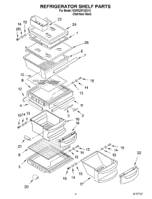 03 - Refrigerator Shelf parts for Kitchenaid Refrigerator KSRS25FGSS15 from AppliancePartsPros.com