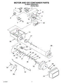 05 - Motor And Ice Container parts for Kitchenaid Refrigerator KSRS25FGSS15 from AppliancePartsPros.com