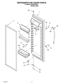 06 - Refrigerator Door parts for Kitchenaid Refrigerator KSRS25FGSS15 from AppliancePartsPros.com