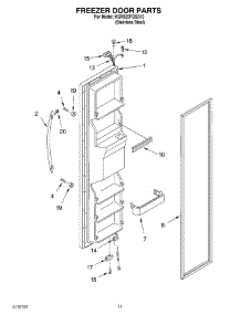 07 - Freezer Door parts for Kitchenaid Refrigerator KSRS25FGSS15 from AppliancePartsPros.com