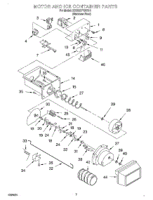 05 - Motor And Ice Container parts for Kitchenaid Refrigerator KSRS27FGSS13 from AppliancePartsPros.com