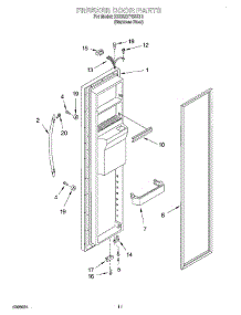 07 - Freezer Door parts for Kitchenaid Refrigerator KSRS27FGSS13 from AppliancePartsPros.com
