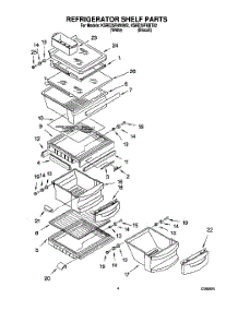 03 - Refrigerator Shelf parts for Kitchenaid Refrigerator KSRE25FHBT02 from AppliancePartsPros.com