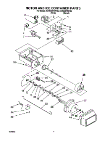 05 - Motor And Ice Container parts for Kitchenaid Refrigerator KSRE25FHBT02 from AppliancePartsPros.com