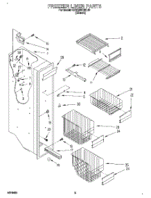 04 - Freezer Liner parts for Kitchenaid Refrigerator KSRB25FBBL00 from AppliancePartsPros.com