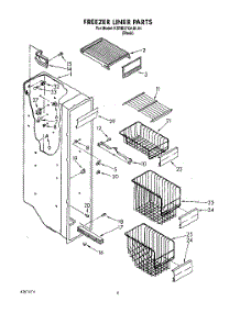 04 - Freezer Liner parts for Kitchenaid Refrigerator KSRB27QABL04 from AppliancePartsPros.com