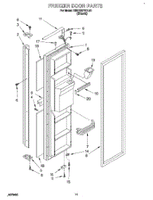 07 - Freezer Door parts for Kitchenaid Refrigerator KSRB25FBBL00 from AppliancePartsPros.com