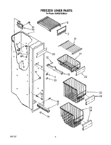 05 - Freezer Liner parts for Kitchenaid Refrigerator KSRB27QXBL01 from AppliancePartsPros.com