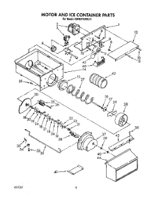 06 - Motor And Ice Container parts for Kitchenaid Refrigerator KSRB27QXBL01 from AppliancePartsPros.com
