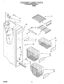 04 - Freezer Liner parts for Kitchenaid Refrigerator KSRB27QABL11 from AppliancePartsPros.com