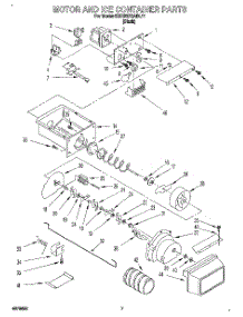 05 - Motor And Ice Container parts for Kitchenaid Refrigerator KSRB27QABL11 from AppliancePartsPros.com