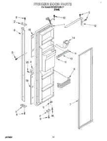 07 - Freezer Door parts for Kitchenaid Refrigerator KSRB27QABL11 from AppliancePartsPros.com