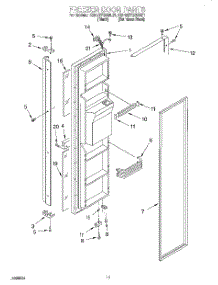 07 - Freezer Door parts for Kitchenaid Refrigerator KSRB27QGSS01 from AppliancePartsPros.com