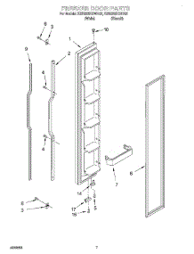 05 - Freezer Door parts for Kitchenaid Refrigerator KSRS22KGWH02 from AppliancePartsPros.com