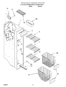 06 - Freezer Liner parts for Kitchenaid Refrigerator KSRS22KGWH02 from AppliancePartsPros.com