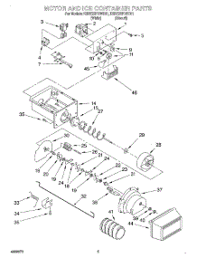 04 - Motor And Ice Container parts for Kitchenaid Refrigerator KSRE22FHWH01 from AppliancePartsPros.com