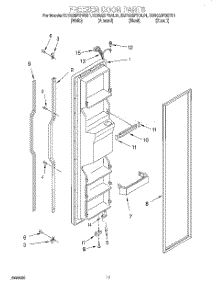 07 - Freezer Door parts for Kitchenaid Refrigerator KSRS25FGBT01 from AppliancePartsPros.com