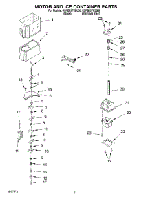 06 - Motor And Ice Container parts for Kitchenaid Refrigerator KSRB22FKBL00 from AppliancePartsPros.com