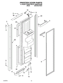 08 - Freezer Door parts for Kitchenaid Refrigerator KSRB22FKBL00 from AppliancePartsPros.com