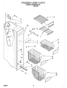 04 - Freezer Liner parts for Kitchenaid Refrigerator KSRB27QABL10 from AppliancePartsPros.com