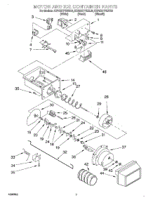 05 - Motor And Ice Container parts for Kitchenaid Refrigerator KSRS27FGBL03 from AppliancePartsPros.com